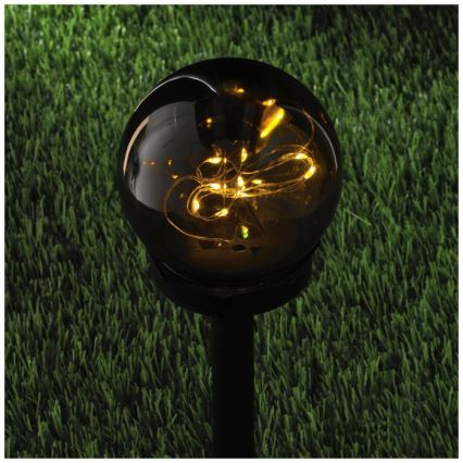 Lampada solare LED GLEAM LED/1,2V 3000K IP44 40 mAh fumé/nero