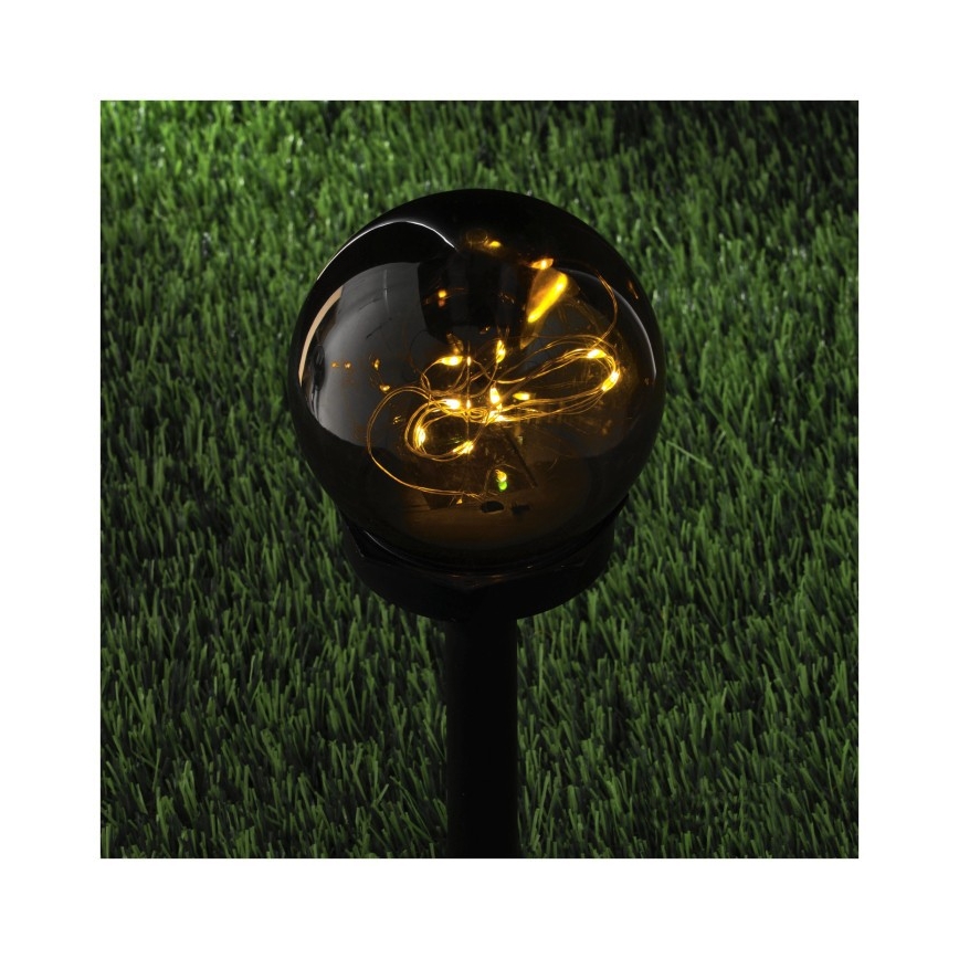 Lampada solare LED GLEAM LED/1,2V 3000K IP44 40 mAh fumé/nero