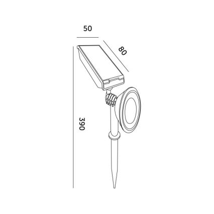 Lampada solare LED LANCE LED/1xAA 4000K IP44 300 mAh