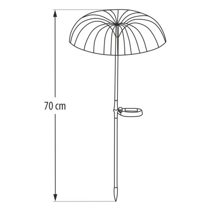 Lampada solare LED RGB 1,2 V 300 mAh IP44, nera