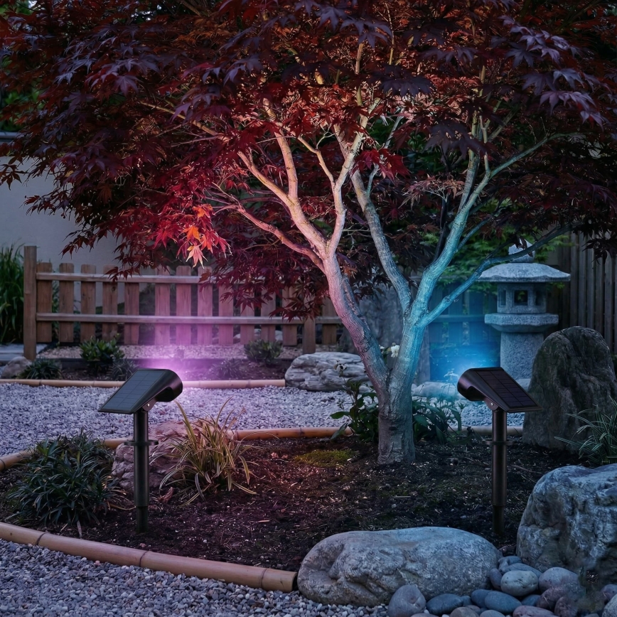 Lampada solare LED RGB 2-in-1 LED/3,7V 1200 mAh IP54 nera