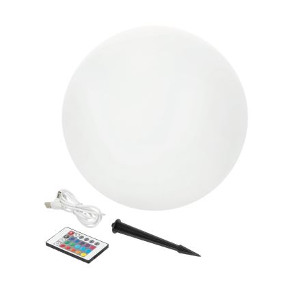 Lampada solare LED RGB dimmerabile GARDEN BALL LED/5W/3,7V 3000K IP54 d. 40 cm + telecomando
