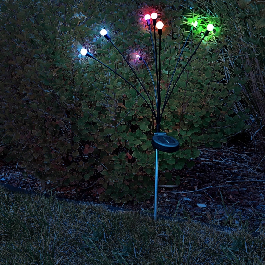 Lampada solare LED RGB FIORINI 8xLED/1,2V 600 mAh IP44 nero