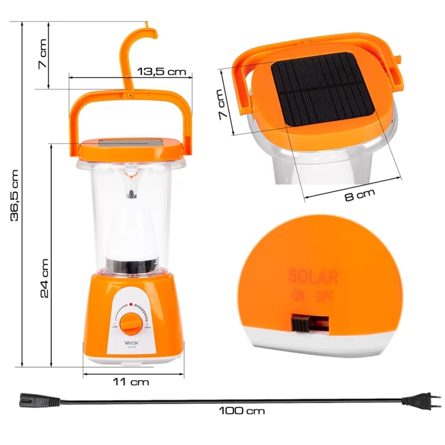 Lampada solare ricaricabile a LED dimmerabile con funzione di power bank LED/230V 710 brillante 1600 mAh
