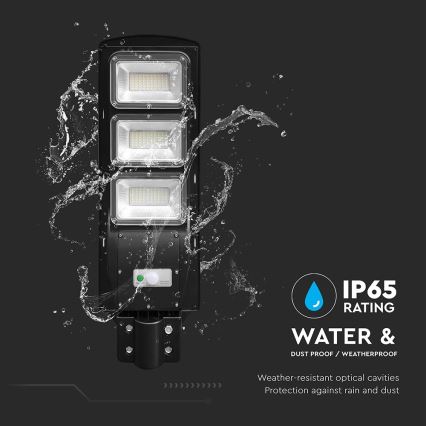 Lampada solare da esterno dimmerabile a LED con sensore di movimento e crepuscolare LED/12W/3,2V 6000K IP65 10000 mAh nero + telecomando