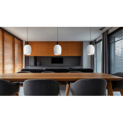 Lampada sospesa a cavo WOLKEN 1xE27/40W/230V bianco/nero