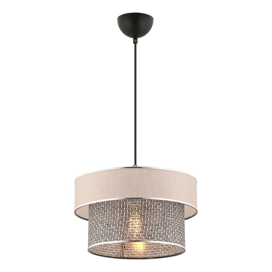Lampada sospesa con cavo ERO 1xE27/60W/230V crema/grigio