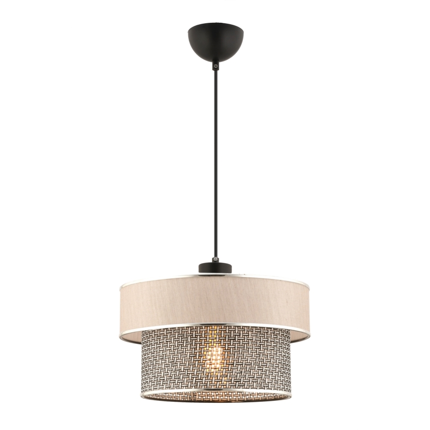 Lampada sospesa con cavo ERO 1xE27/60W/230V crema/grigio