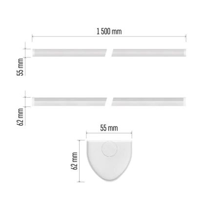 Lampada sottopensile LED/60W/230V 4000K 150 cm