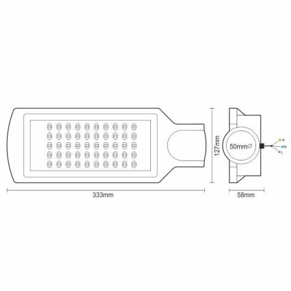 Lampada stradale LED LED/50W/170-400V 4000K IP65