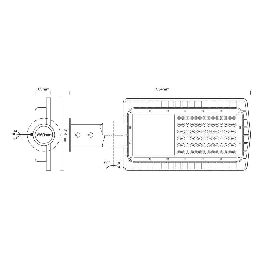 Lampada stradale LED LED/60W/230V 5000K IP65