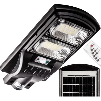 LED Lampione solare dimmerabile con sensore LED/120W/6V 6500K IP65 nero + telecomando