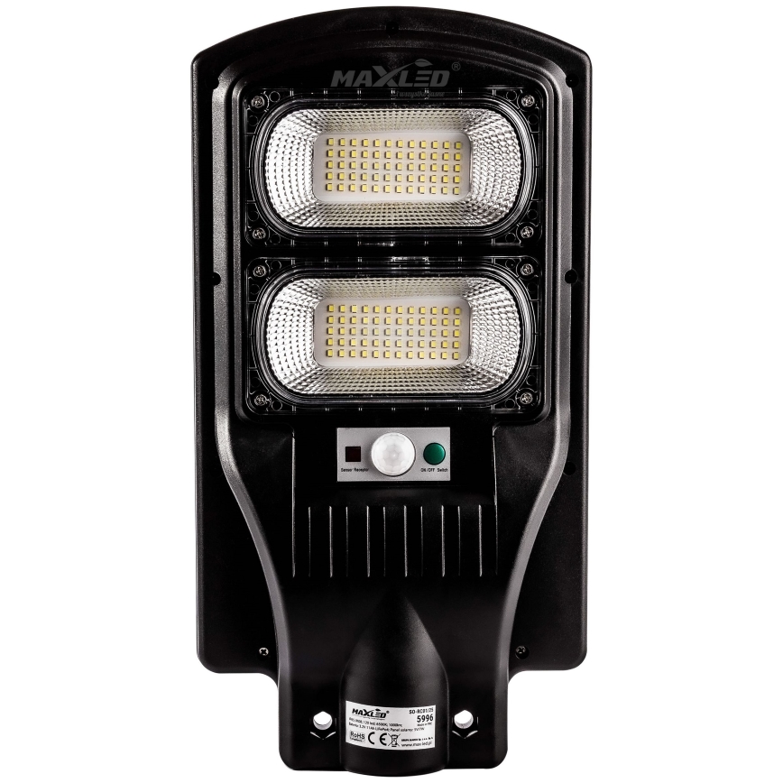 LED Lampione solare dimmerabile con sensore LED/120W/6V 6500K IP65 nero + telecomando