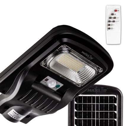 LED Lampione solare dimmerabile con sensore LED/150W/6V 6500K IP65 nero + telecomando