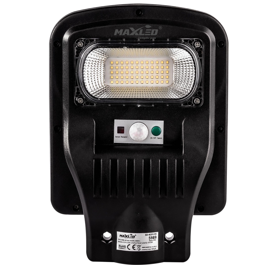 LED Lampione solare dimmerabile con sensore LED/150W/6V 6500K IP65 nero + telecomando