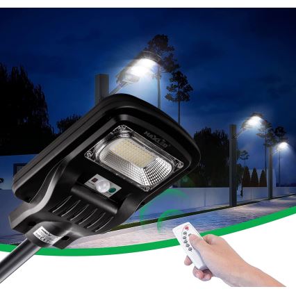 LED Lampione solare dimmerabile con sensore LED/60W/6V 5500 mAh 6500K IP65 nero + telecomando