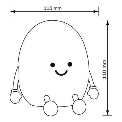 Lampada a LED RGBW dimmerabile per bambini POTATO LED/2W/5V USB 1200 mAh patata
