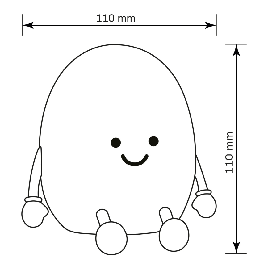 Lampada a LED RGBW dimmerabile per bambini POTATO LED/2W/5V USB 1200 mAh patata