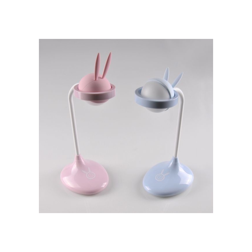 Lampada touch LED per bambini RABBIT LED/0,4W/5V 3000/6500K blu + USB