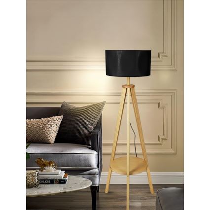 Lampadaire 1 douille E27 / 40 W / 230 V, noir