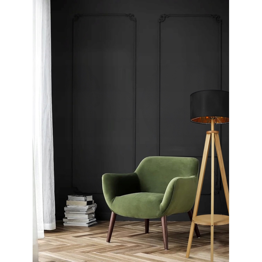 Lampadaire 1 douille E27 / 40 W / 230 V, noir