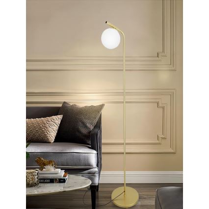 Lampadaire 1xE27/40W/230V doré/blanc