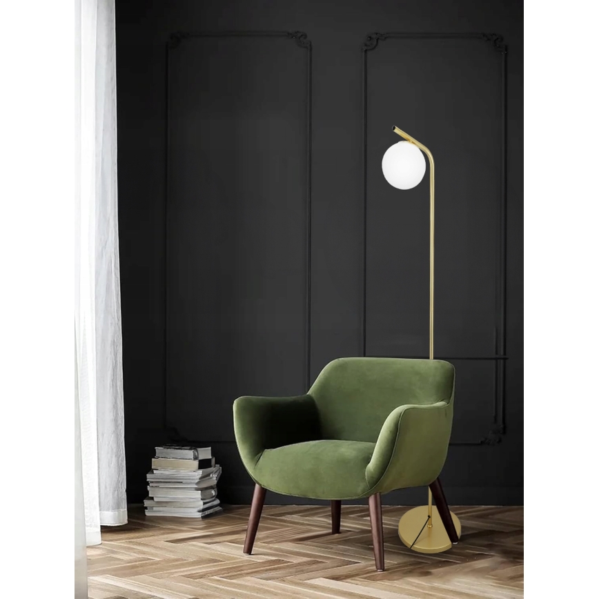 Lampadaire 1xE27/40W/230V doré/blanc