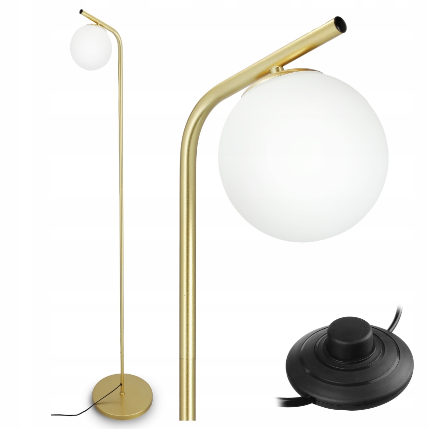 Lampadaire 1xE27/40W/230V doré/blanc