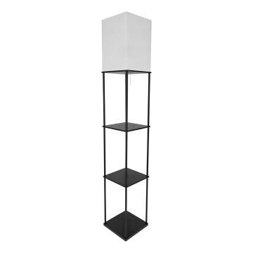 Lampadaire à étagères, 1 x culot E27 / 40W / 230V, hauteur 160 cm, noir/blanc