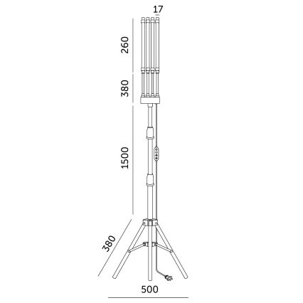 Lampadaire à intensité variable pour la culture de plantes VITARO 4xLED/7,5W/230V noir