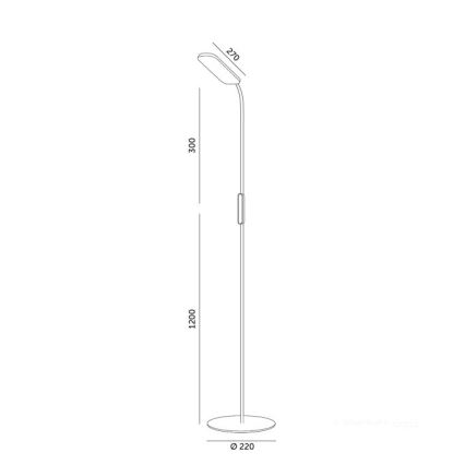 Lampadaire à intensité variable TEILO LED/10W/230V 3000/4000/6500K noir + Télécommande