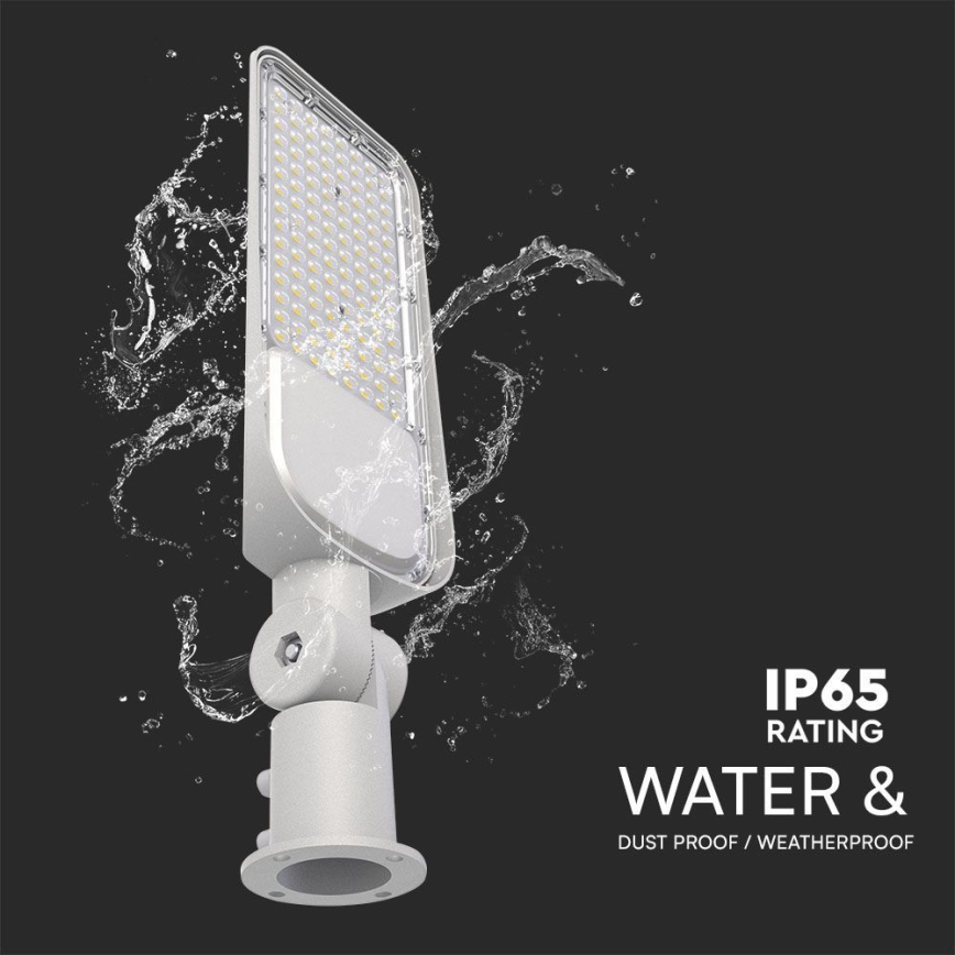 Lampadaire avec détecteur crépusculaire SAMSUNG CHIP LED/100W/230V 4000K IP65 gris