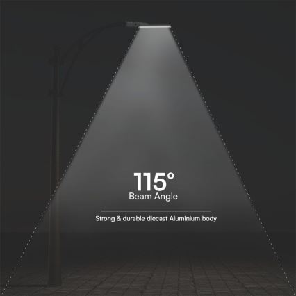 Lampadaire avec détecteur crépusculaire SAMSUNG CHIP LED/100W/230V 4000K IP65 gris