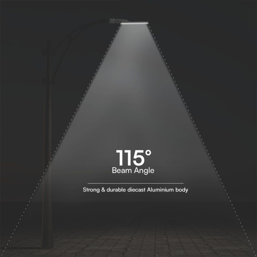Lampadaire avec détecteur crépusculaire SAMSUNG CHIP LED/100W/230V 4000K IP65 gris
