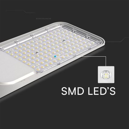Lampadaire avec détecteur crépusculaire SAMSUNG CHIP LED/100W/230V 4000K IP65 gris