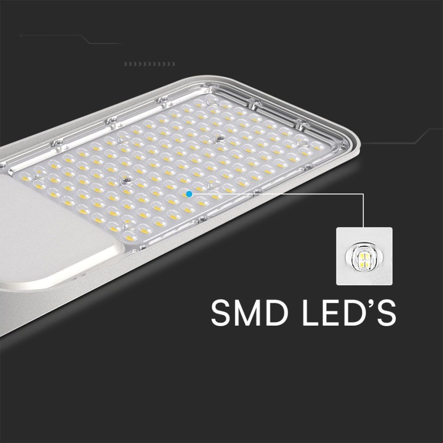 Lampadaire avec détecteur crépusculaire SAMSUNG CHIP LED/100W/230V 4000K IP65 gris