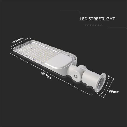 Lampadaire avec détecteur crépusculaire SAMSUNG CHIP LED/100W/230V 4000K IP65 gris