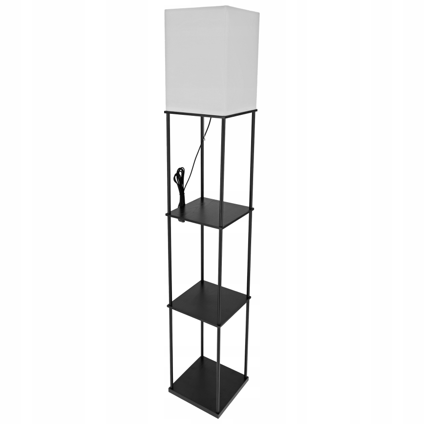 Lampadaire avec étagères 1xE27/40W/230V noir/blanc