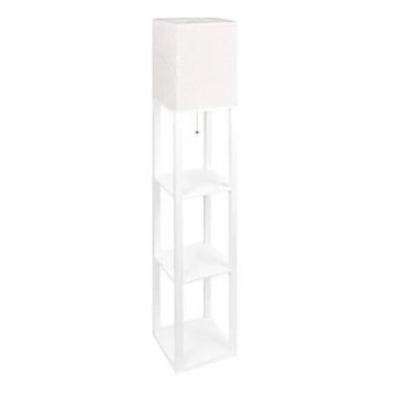 Lampadaire avec étagères 1xE27/60W/230V blanc