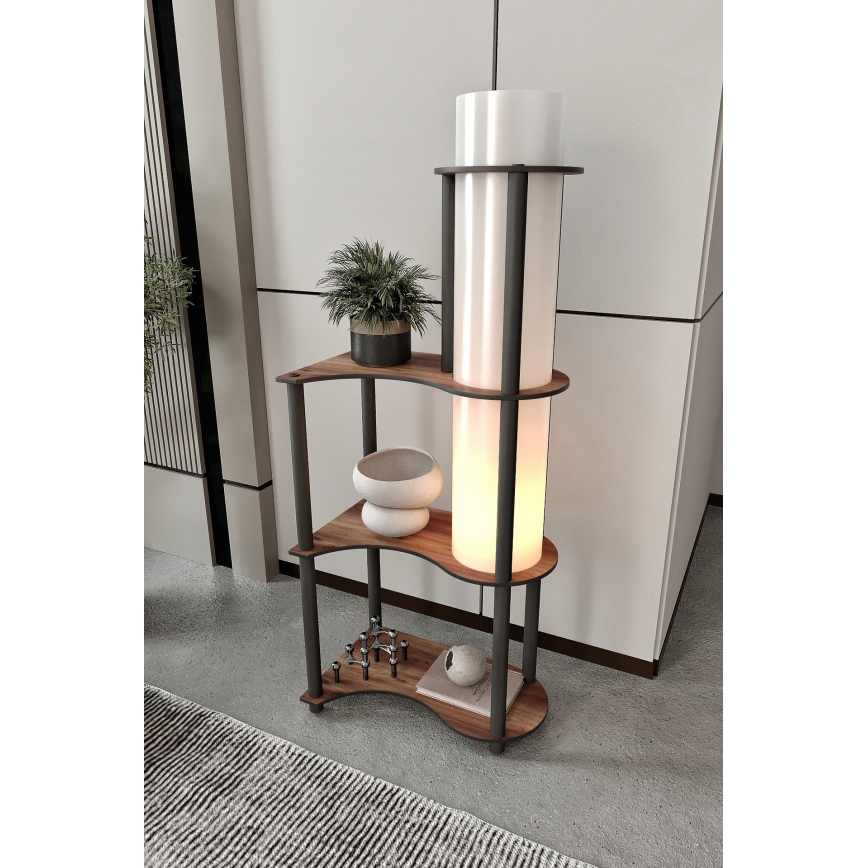 Lampadaire avec étagères intégrées NOTO 1xE27/40W/230V marron/noir
