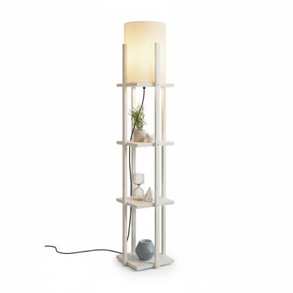 Lampadaire avec étagères NORA 1xE27/40W/230V blanc