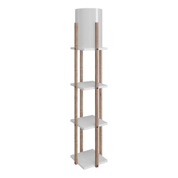 Lampadaire avec étagères NORA 1xE27/40W/230V marron/blanc