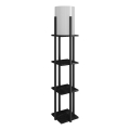Lampadaire avec étagères NORA 1xE27/40W/230V noir