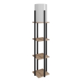 Lampadaire avec étagères NORA 1xE27/40W/230V noir/marron