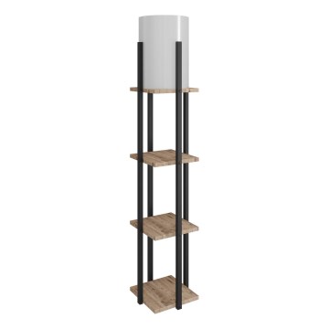 Lampadaire avec étagères NORA 1xE27/40W/230V noir/marron