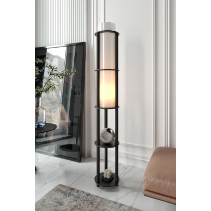 Lampadaire avec étagères NOTO 1xE27/40W/230V noir