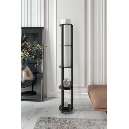 Lampadaire avec étagères NOTO 1xE27/40W/230V noir
