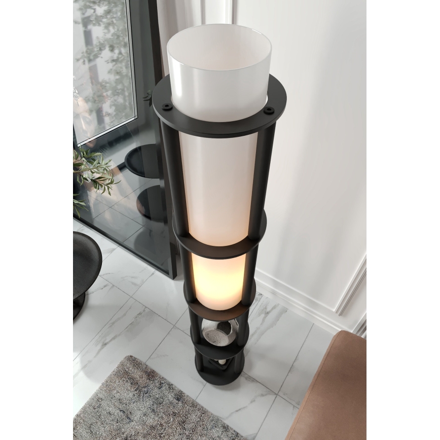 Lampadaire avec étagères NOTO 1xE27/40W/230V noir