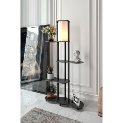Lampadaire avec étagères NOTO 1xE27/40W/230V noir