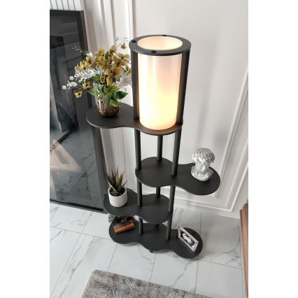 Lampadaire avec étagères NOTO 1xE27/40W/230V noir